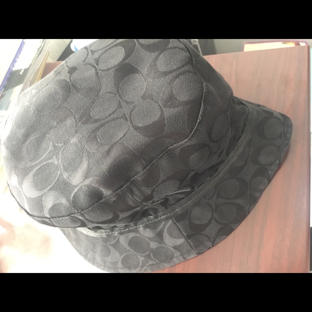 New Black Coach Monogram Bucket Hat